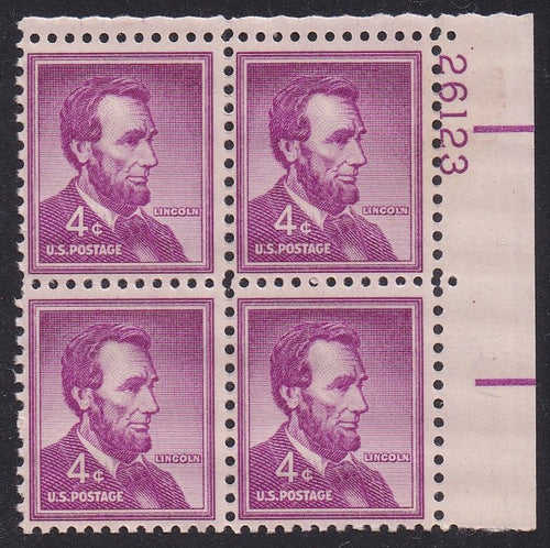 # 1036a (1954) Lincoln, Dry - PB, UR #26123, MNH [1]