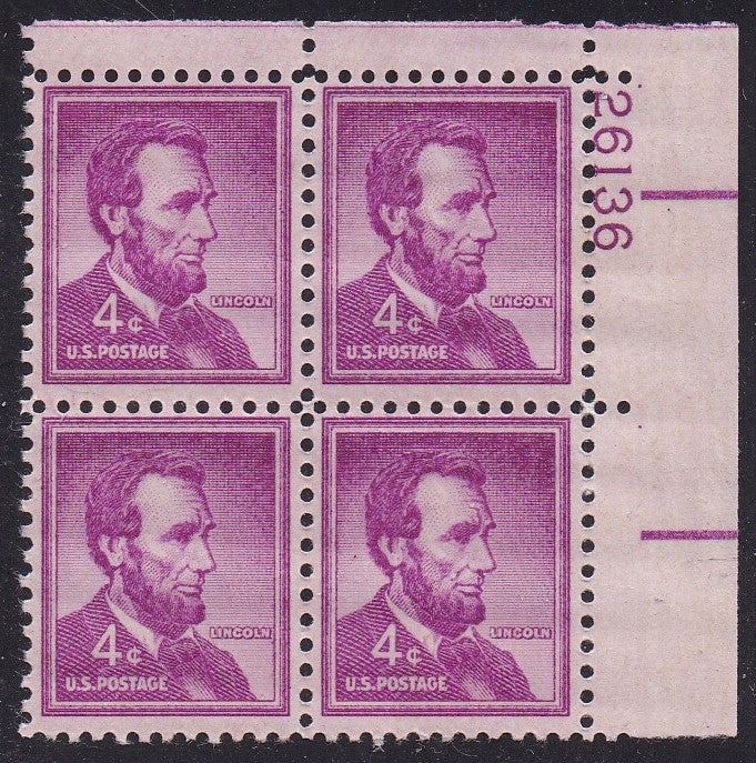 # 1036a (1954) Lincoln, Dry - PB, UR #26136, MNH [1]
