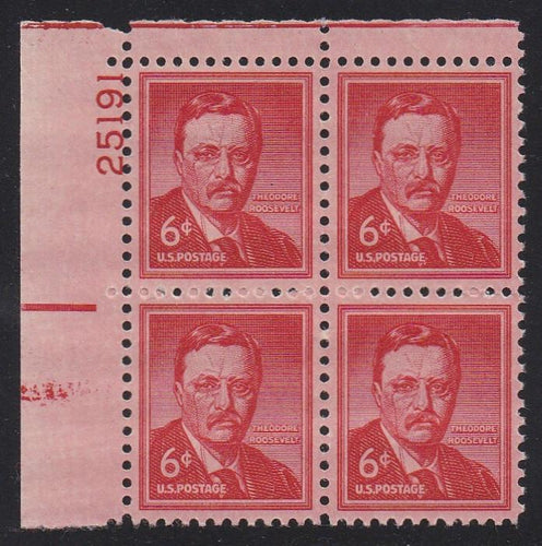 # 1039 (1955)  Roosevelt - PB, UL #25191, XF MNH [2]