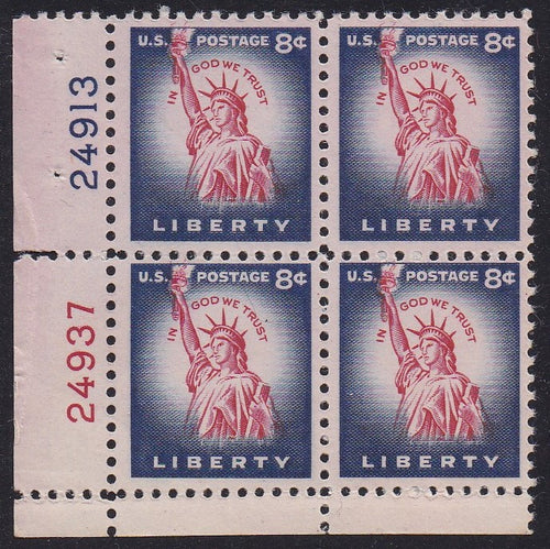 # 1041 (1954) Statue of Liberty, Flat Plate - PB, LL #24913/24937, MNH [1]