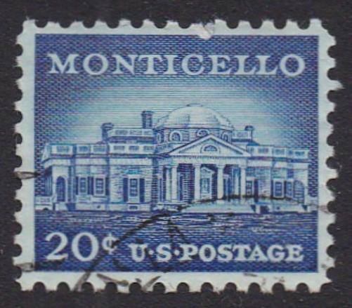 # 1047 (1956) Monticello, Ultramarine - Sgl, Used
