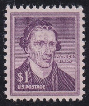 # 1052a (1958) Patrick Henry, Dry Print, purple - Sgl, MNH