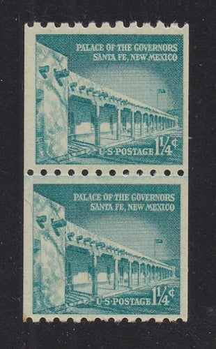 # 1054A (1960) Palace of the Governors, Dry, Sm Holes - Coil LP, MNH