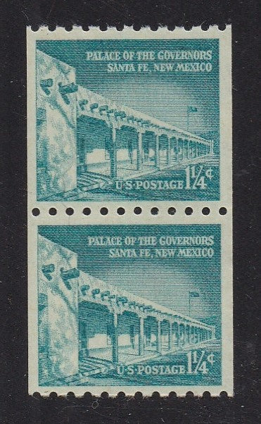# 1054A (1960) Palace of the Governors, Dry, Sm Holes - Coil pr, MNH
