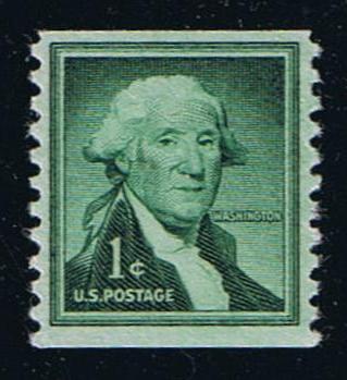 # 1054 (1954) Washington, Wet, Lg Holes - Coil sgl, MNH