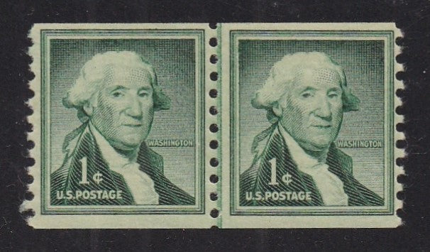 # 1054b (1957) Washington, Dry Print, Lg Holes - Coil LP, MNH