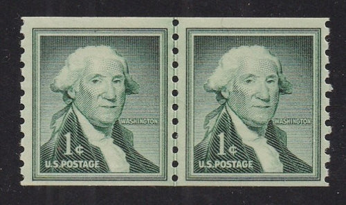 # 1054b (1960) Washington, Dry Print, Sm Holes - Coil LP, MNH