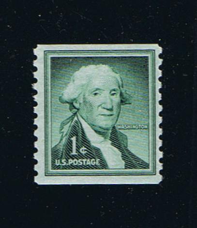 # 1054b (1960) Washington, Dry Print, Sm Holes - Coil sgl, MNH