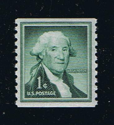 # 1054b (1960) Washington, Dry Print, Sm Holes - Coil sgl, XF MNH