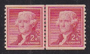 # 1055a (1961) Jefferson, Dry Print, Sm Holes - Coil LP, XF MNH