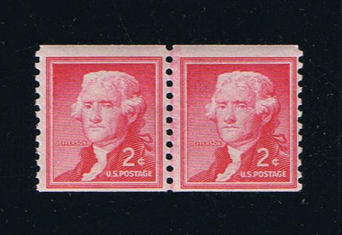# 1055a (1957) Jefferson, Dry Print, Lg Holes - Coil LP, MNH