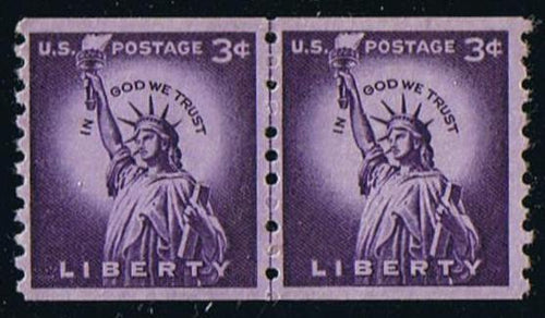 # 1057 (1954) Statue of Liberty, Wet Print, Lg Holes - Coil LP, MNH