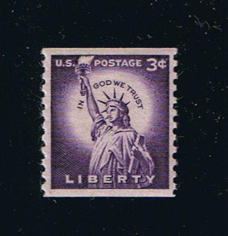 # 1057a (1956) Statue of Liberty, Dry Print, Lg Holes - Coil sgl, MNH