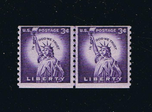 # 1057a (1956) Statue of Liberty, Dry Print, Lg Holes - Coil LP, MNH