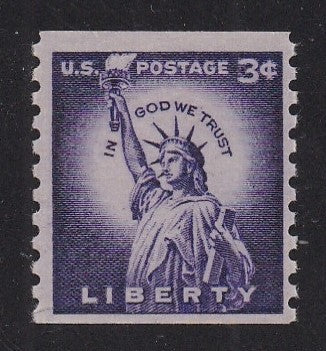 # 1057d (1967) Statue of Liberty, Dry Print, Sm Holes, Tag - Coil sgl, MNH