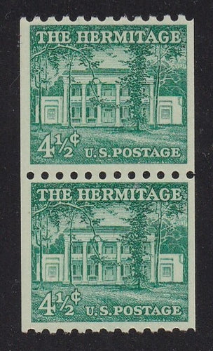 # 1059 (1959) The Hermitage, Dry Print, Lg Holes - Coil pr, MNH