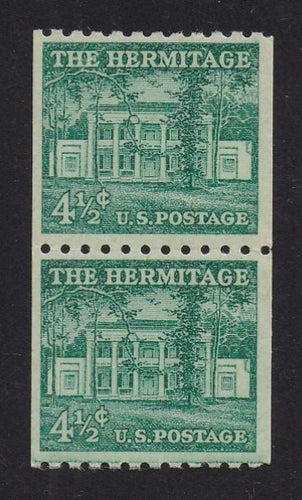 # 1059 (1959) The Hermitage, Dry Print, Sm Holes - Coil pr, MNH