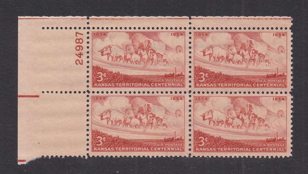 # 1061 (1954) Kansas Territory - PB, UL #24987, MNH