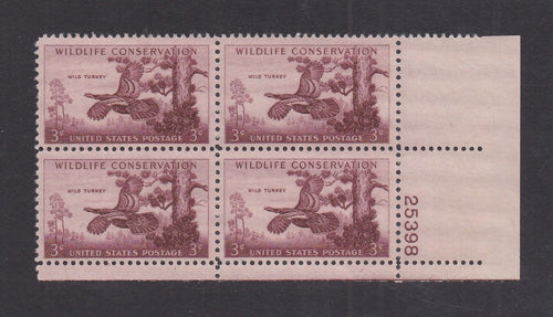 # 1077 (1956) Wild Turkey - PB, LR #25398, MNH