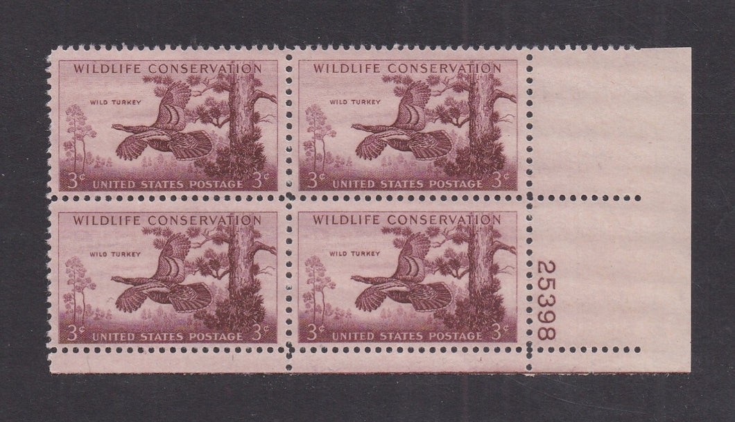 # 1077 (1956) Wild Turkey - PB, LR #25398, MNH
