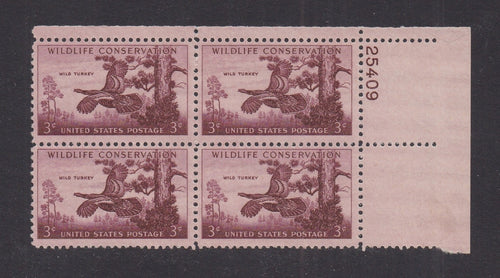 # 1077 (1956) Wild Turkey - PB, UR #25409, MNH