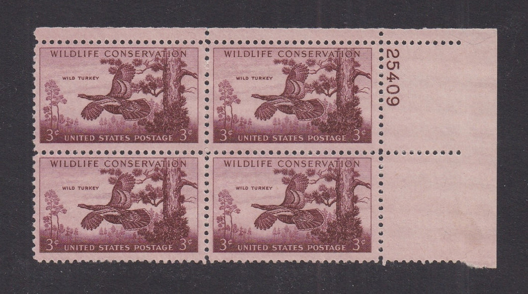 # 1077 (1956) Wild Turkey - PB, UR #25409, MNH
