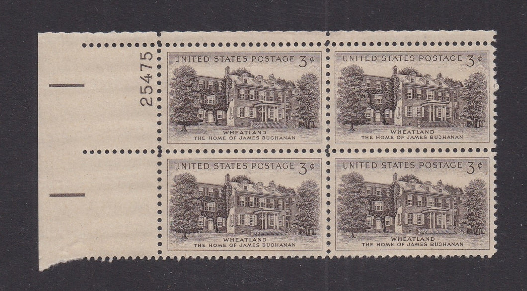 # 1081 (1956) Wheatland - PB, UL #25475, XF MNH