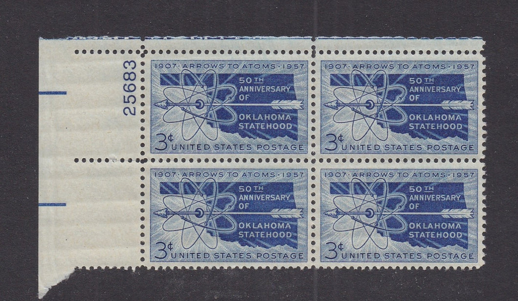 # 1092 (1957) Oklahoma - PB, UL #25683, MNH
