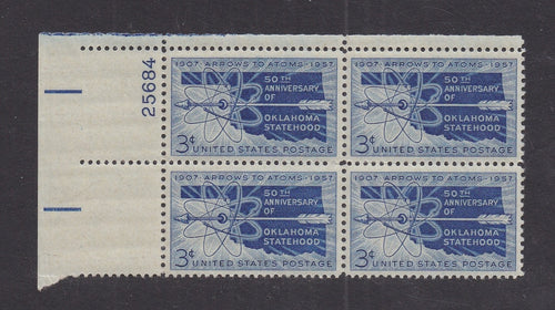 # 1092 (1957) Oklahoma - PB, UL #25684, MNH