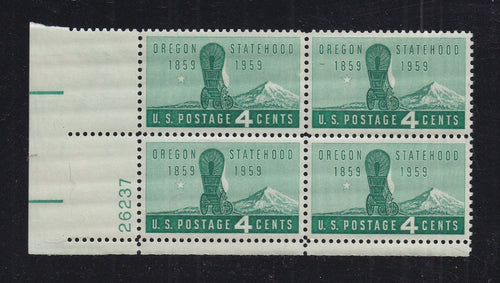 # 1124 (1959) Oregon - PB, LL #26237, XF MNH