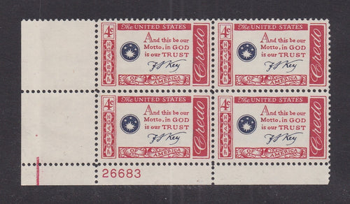 # 1142 (1960) FS Key Quote - PB, LL #26695, MNH