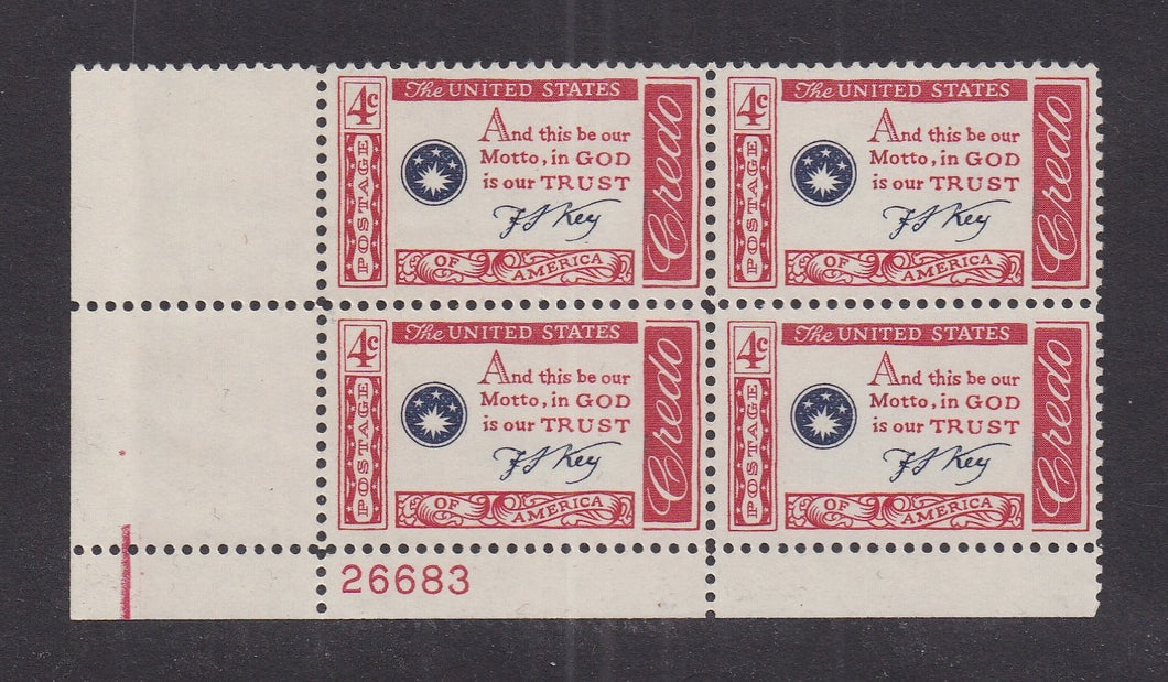 # 1142 (1960) FS Key Quote - PB, LL #26695, MNH