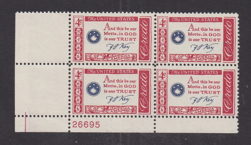 # 1142 (1960) FS Key Quote - PB, LL #26695, MNH