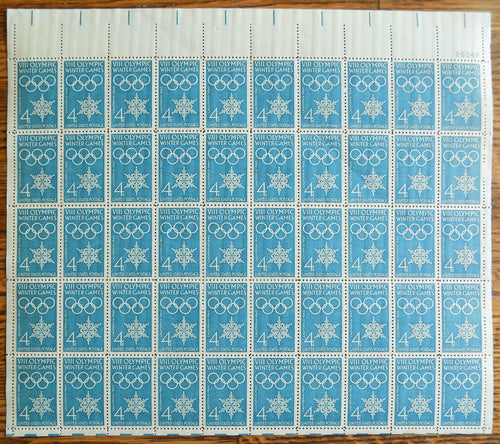 # 1146 (1960) Winter Olympics - Pane, MNH