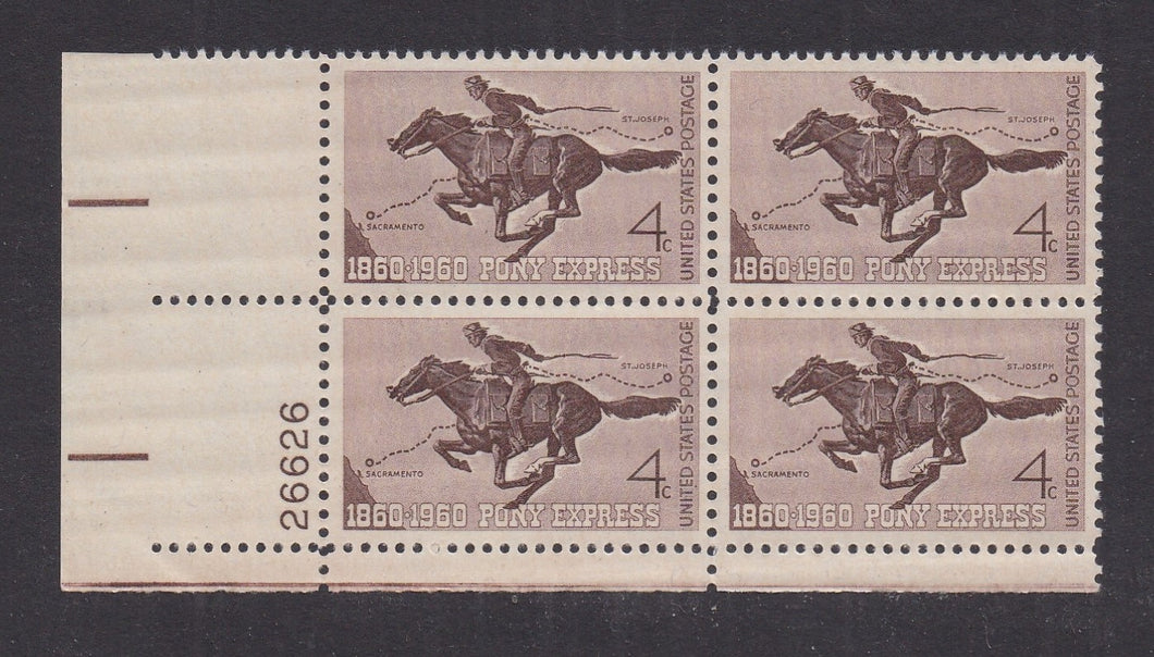 # 1154 (1960) Pony Express - PB, LL #26626, MNH