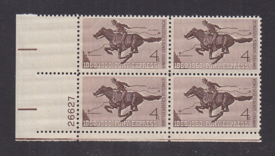 # 1154 (1960) Pony Express - PB, LL #26627, MNH