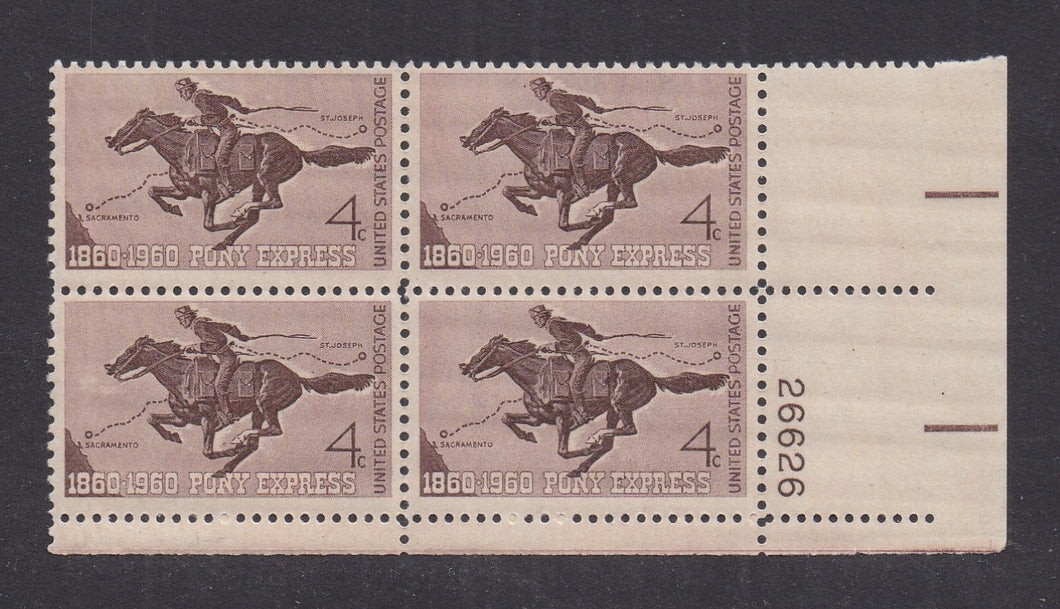 # 1154 (1960) Pony Express - PB, LR #26626, MNH