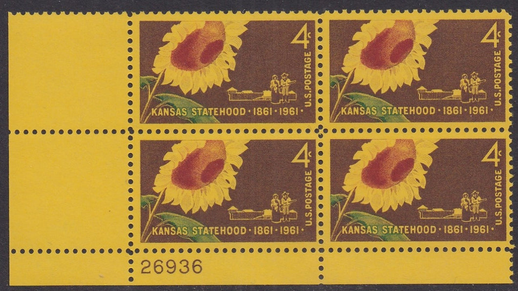 # 1183 (1961) Kansas - PB, LL #26936, MNH