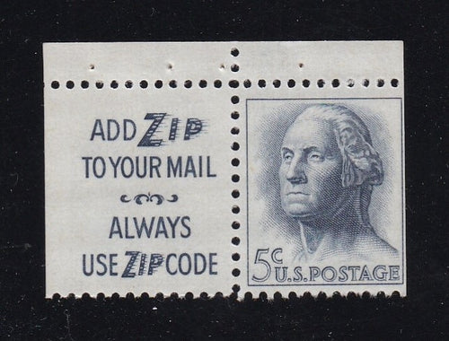 # 1213a (1962) Washington, Not tagged, Hi-Brite - Bklt sgl w Label, MNH