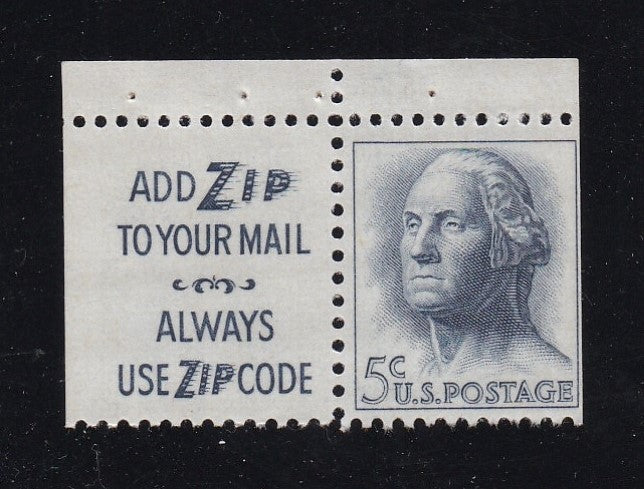 # 1213a (1962) Washington, Not tagged, Hi-Brite - Bklt sgl w Label, MNH