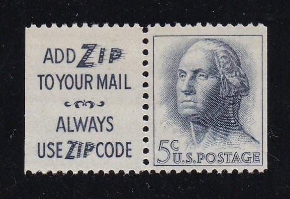 # 1213a (1962) Washington, S3, Not Tagged - Bklt sgl w Label, MNH