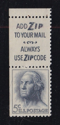 # 1213c (1964) Washington, Tagged - Bklt sgl w V Label, MNH