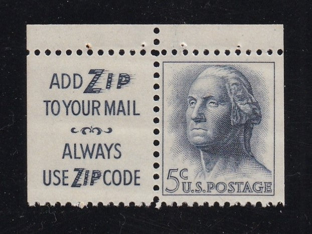# 1213c (1964) Washington, Tagged - Bklt sgl w Label, MNH