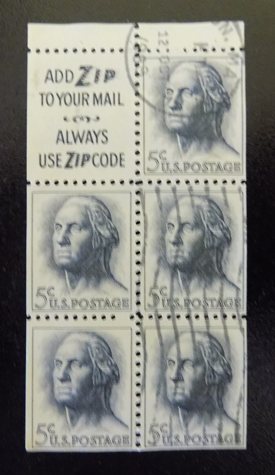 # 1213c (1964) Washington, S3, Tagged - Bklt pane, USED