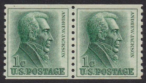 # 1225 (1963) Jackson - Coil pair, FVF MNH