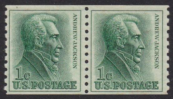 # 1225 (1963) Jackson - Coil pair, FVF MNH