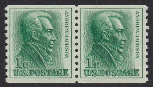 # 1225 (1963) Jackson - Coil pair, XF MNH