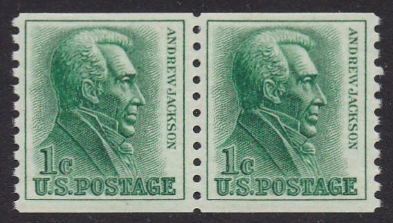 # 1225 (1963) Jackson - Coil pair, XF MNH