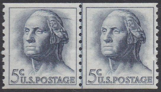 # 1229 (1962) Washington, Not tagged - Coil LP, FVF MNH, pulled perf [1]