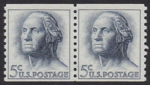 # 1229 (1962) Washington, Not tagged - Coil pair, FVF MNH